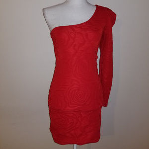 Red One-Shoulder Mini Dress